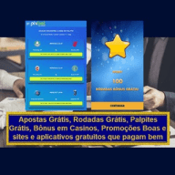 Apostas Grátis, Rodadas Grátis, Palpites Grátis, Bônus em Casinos, Promoções Boas e sites e aplicativos gratuitos que pagam bem