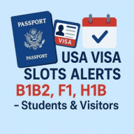 USA Visa Slots Alerts - B1B2, F1,H1b - Students & Visitors etc..